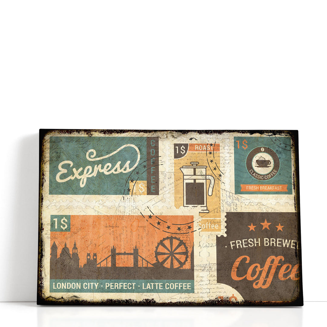 Coffee Stamps 1 - Canvas Print Wall Art