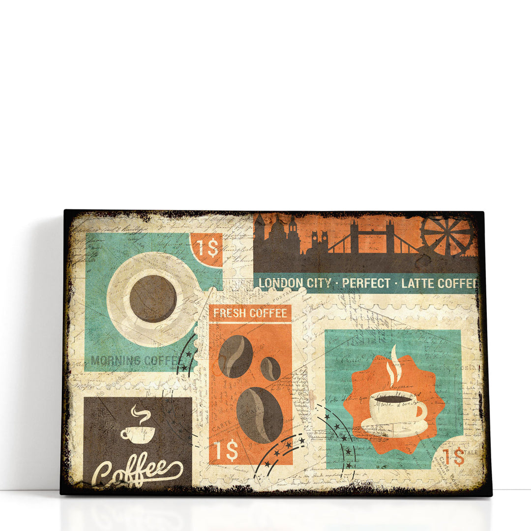 Coffee Stamps 2 - Canvas Print Wall Art