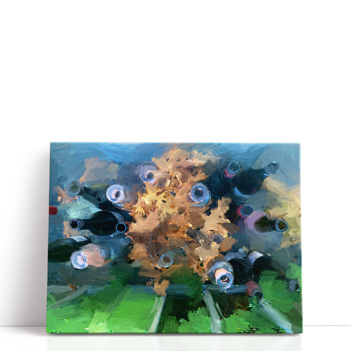 Bottles And Leaves - Canvas Print Wall Art