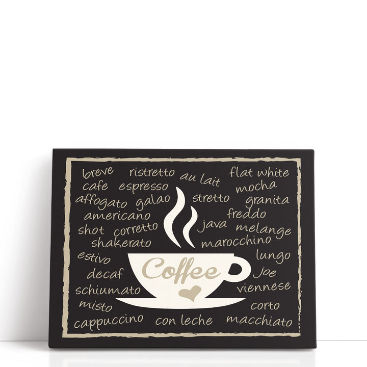 Mocha Coffee Cup - Canvas Print Wall Art