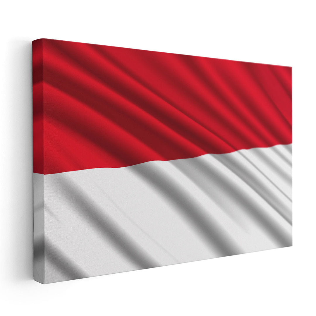 Monaco Flag Waving - Canvas Print Wall Art