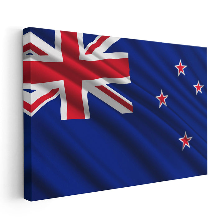 New Zealand Flag Waving - Canvas Print Wall Art