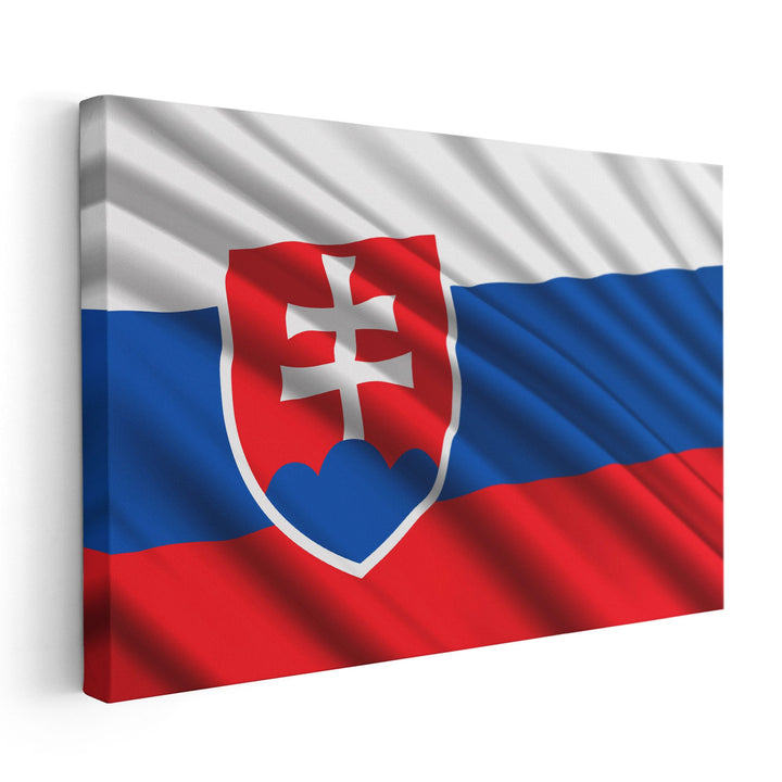 Slovakia Flag Waving - Canvas Print Wall Art