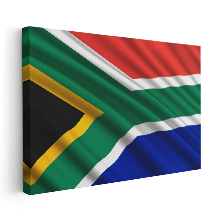 South Africa Flag Waving - Canvas Print Wall Art