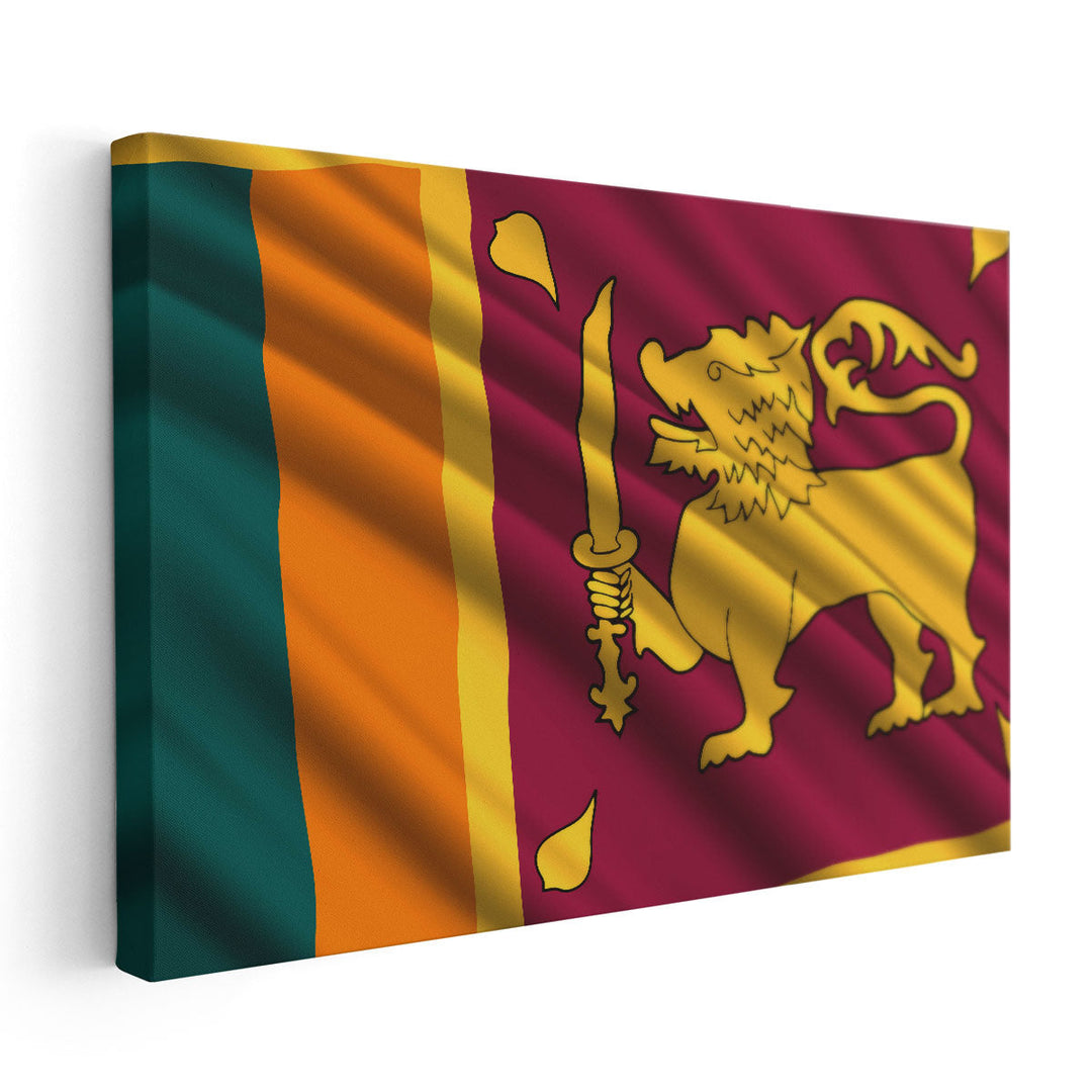 Sri Lanka Flag Waving - Canvas Print Wall Art