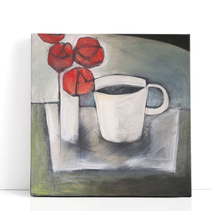 Coffee And Roses - Canvas Print Wall Art