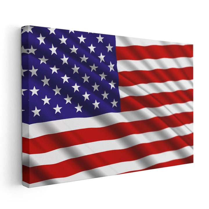 The USA Flag Waving - Canvas Print Wall Art