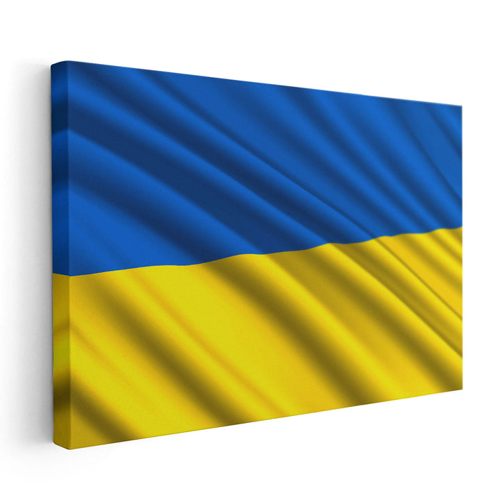 Ukraine Flag Waving - Canvas Print Wall Art