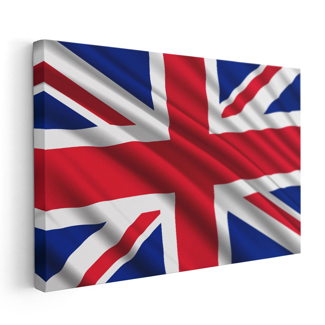 United Kingdom Flag Waving - Canvas Print Wall Art