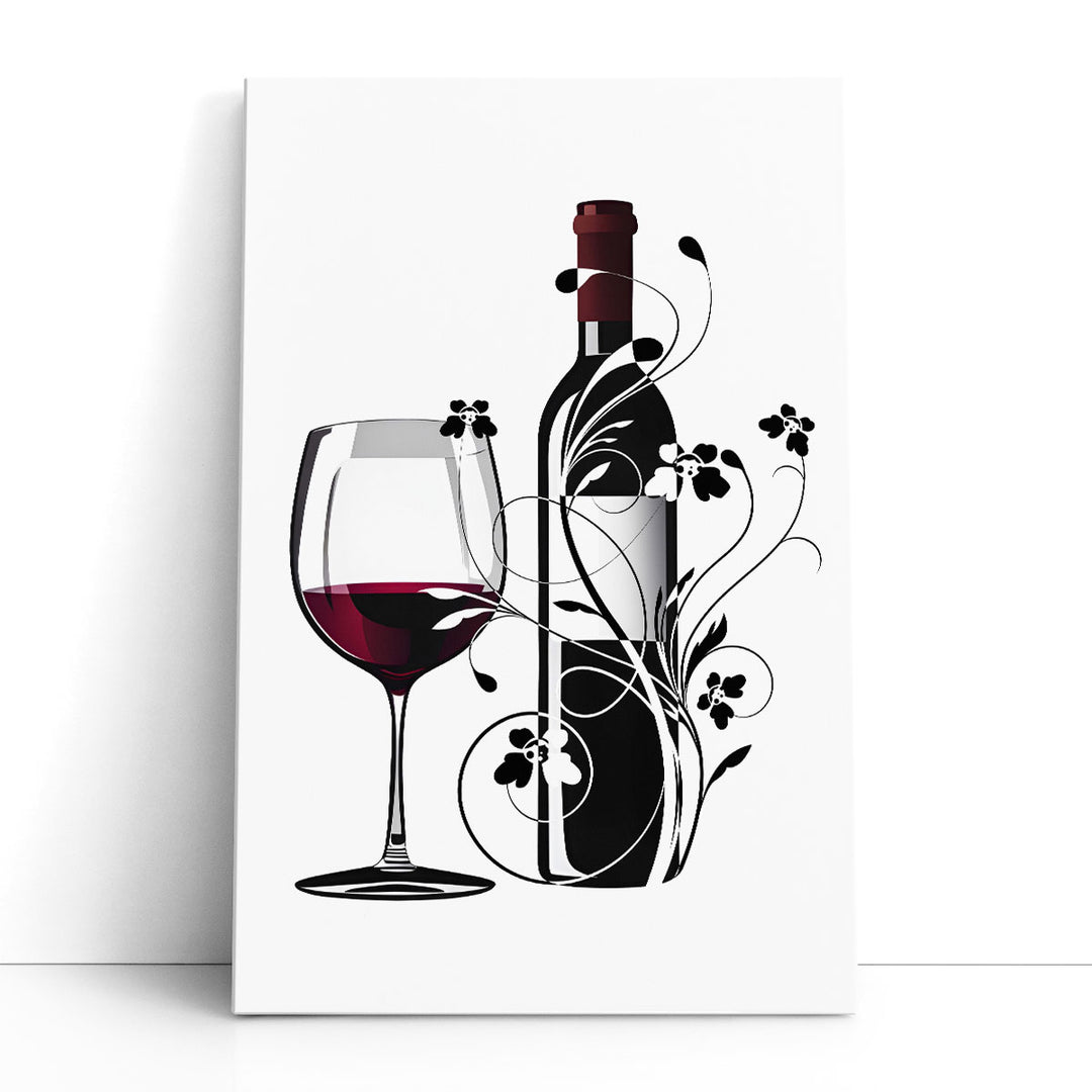 In Wine Truth Black And White - Canvas Print Wall Art