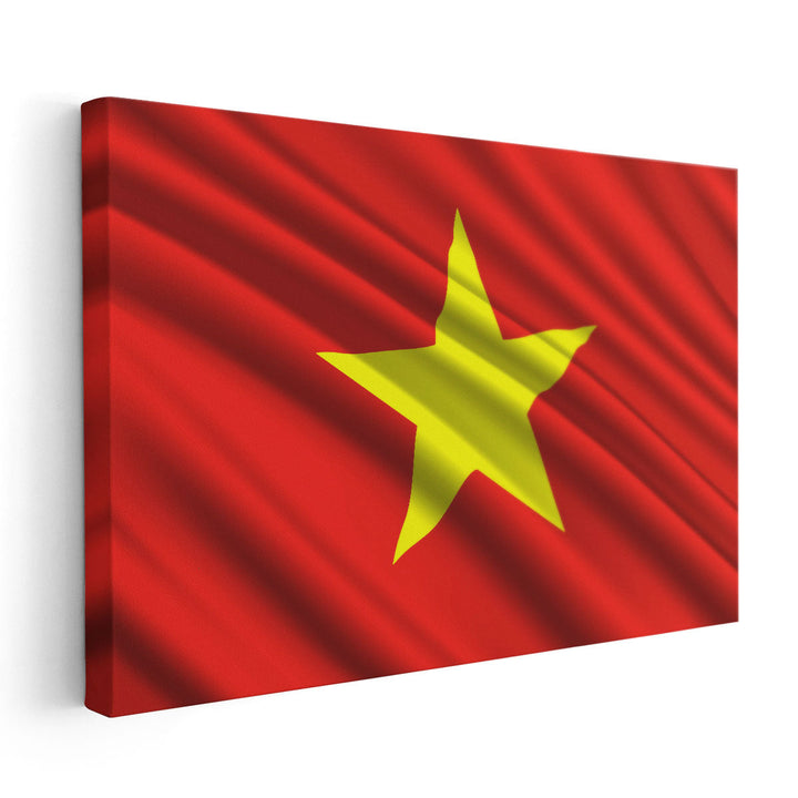 Vietnam Flag Waving - Canvas Print Wall Art