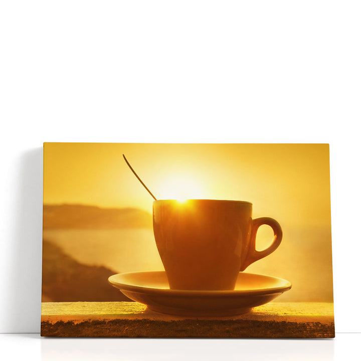 sunrise wall art – coffee cup at dawn