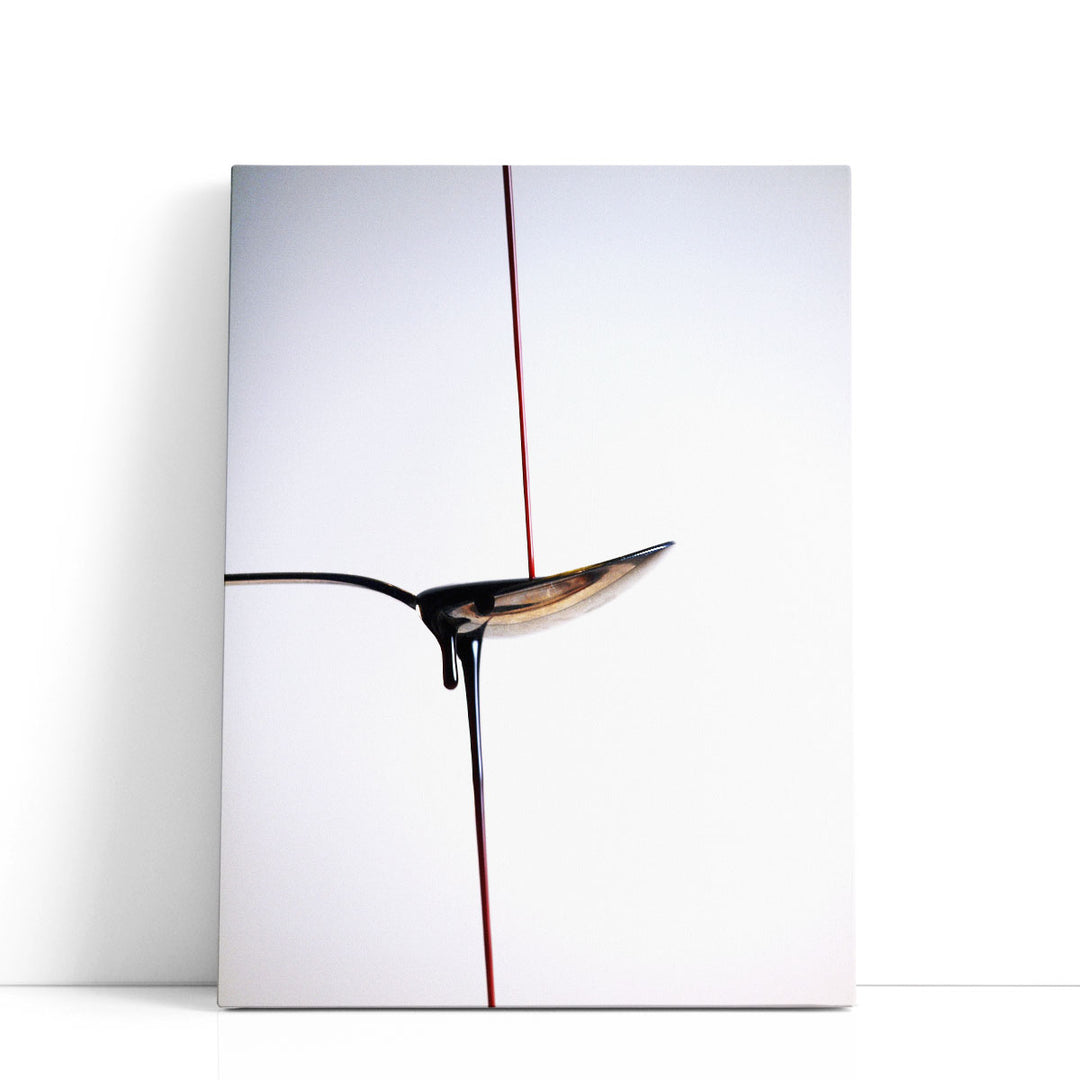 minimalist wall art – spoon with dripping syrup