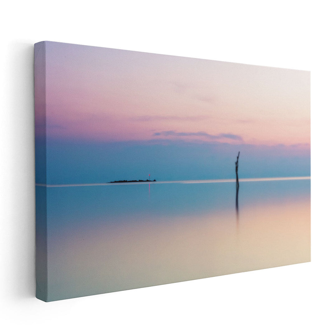 Minimalistic Sunset Seascape - Canvas Print Wall Art