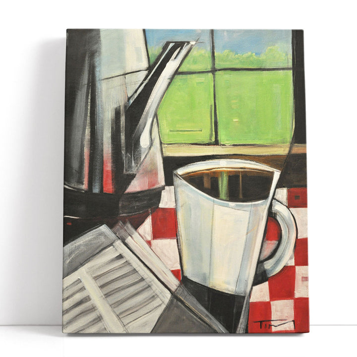 Coffee Canvas Art – abstract steam silhouette