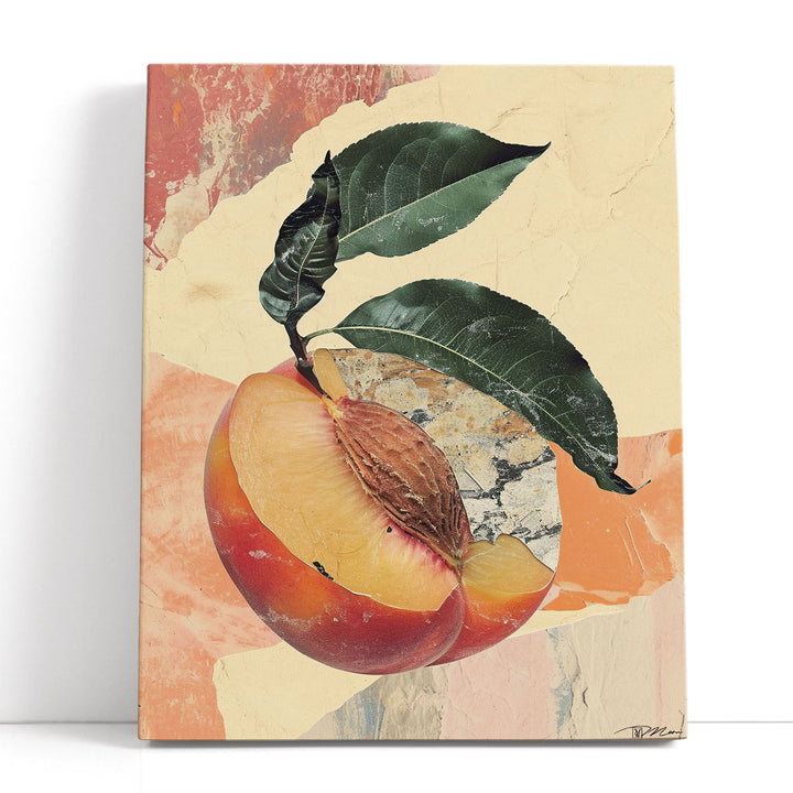  fruit wall art – single orange-hued peach