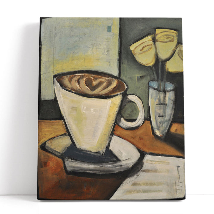 Abstract Coffee Art Print – swirling steam shapes