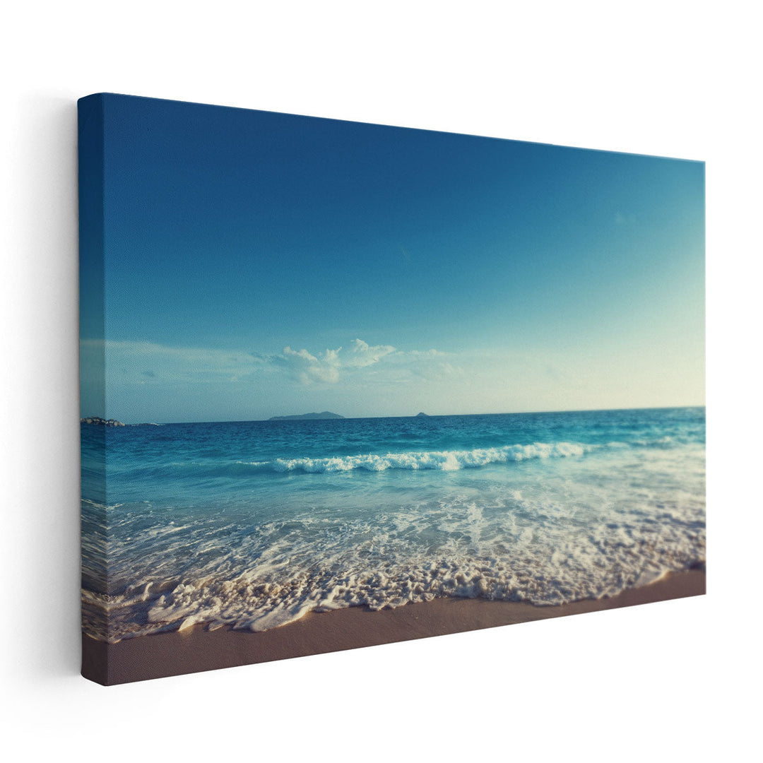 Sunset on Seychelles Beach - Canvas Print Wall Art