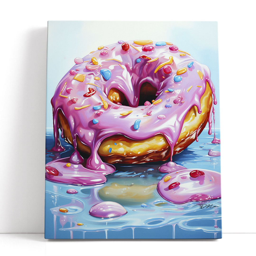Pink Doughnut - Canvas Print Wall Art