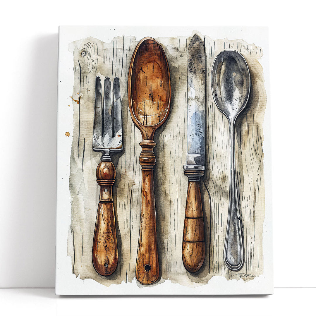 Vintage Cutlery - Canvas Print Wall Art