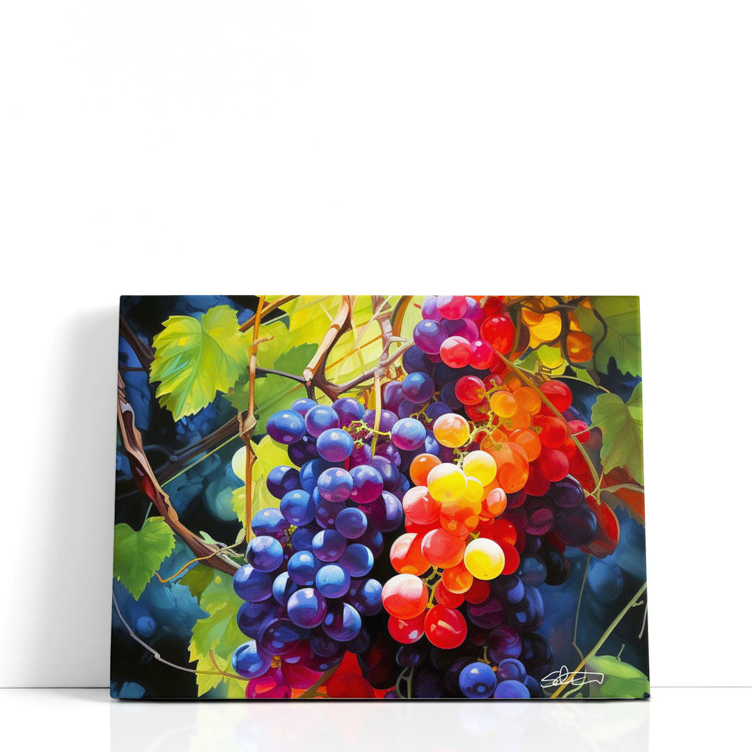 Fruit Wall Art vibrant grape cluster illustration