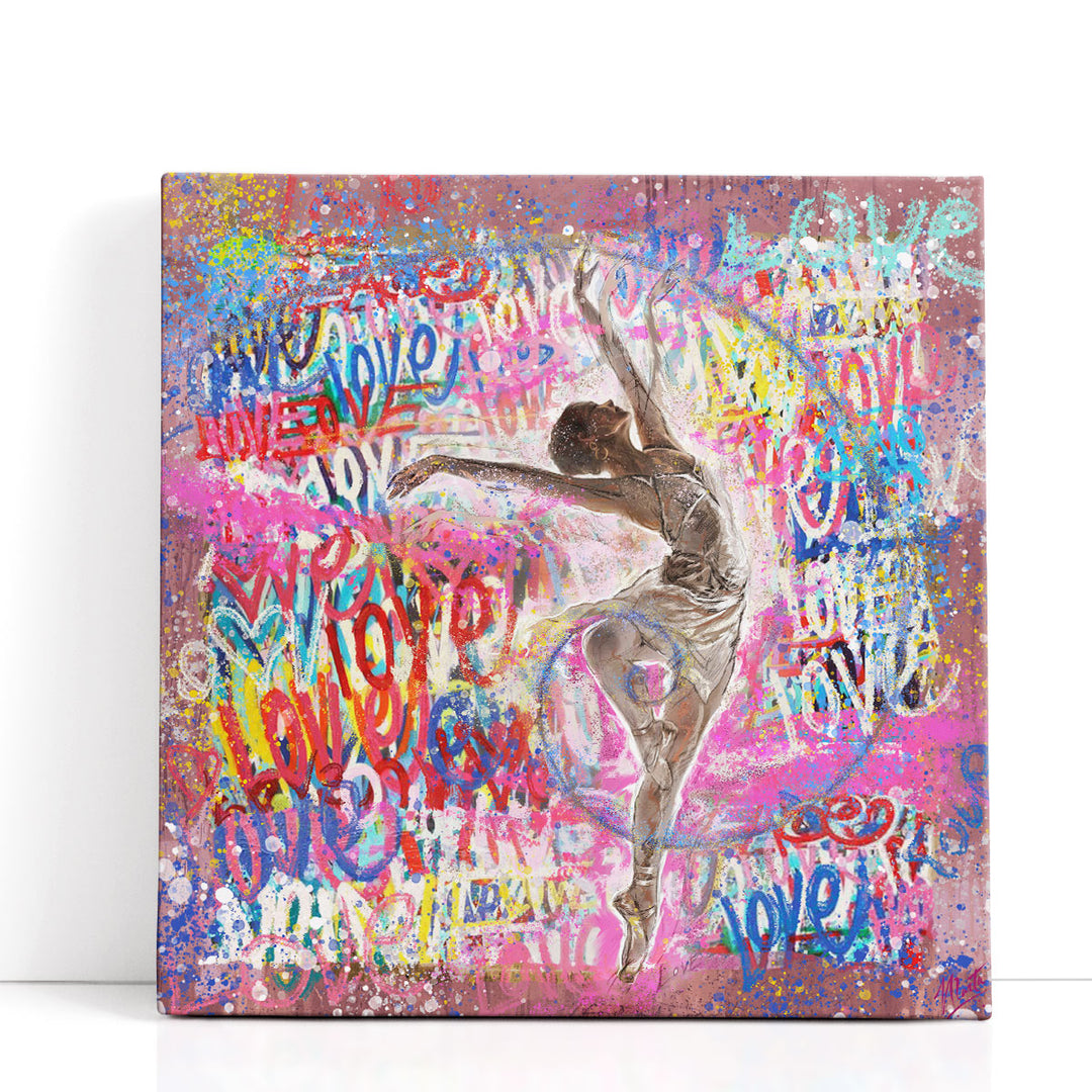 Graffiti Ballerina 2 - Canvas Print Wall Art