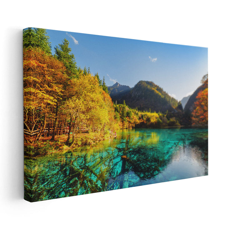 Beautiful Landscape View of an Old Lake - Canvas Print Wall Art