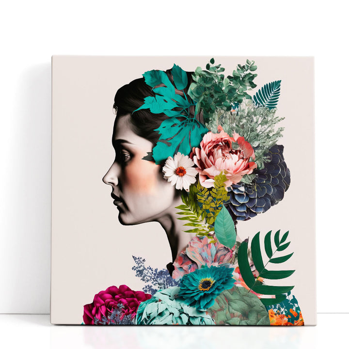 Floral Profile - Canvas Print Wall Art
