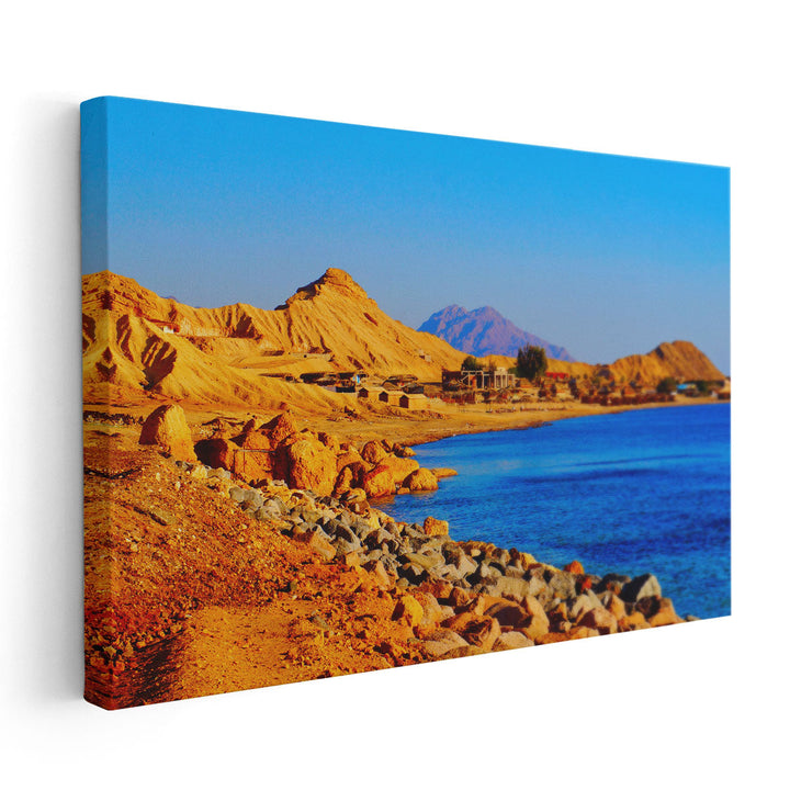 Beautiful Sandy Beach in Sinai Peninsula, Egypt - Canvas Print Wall Art