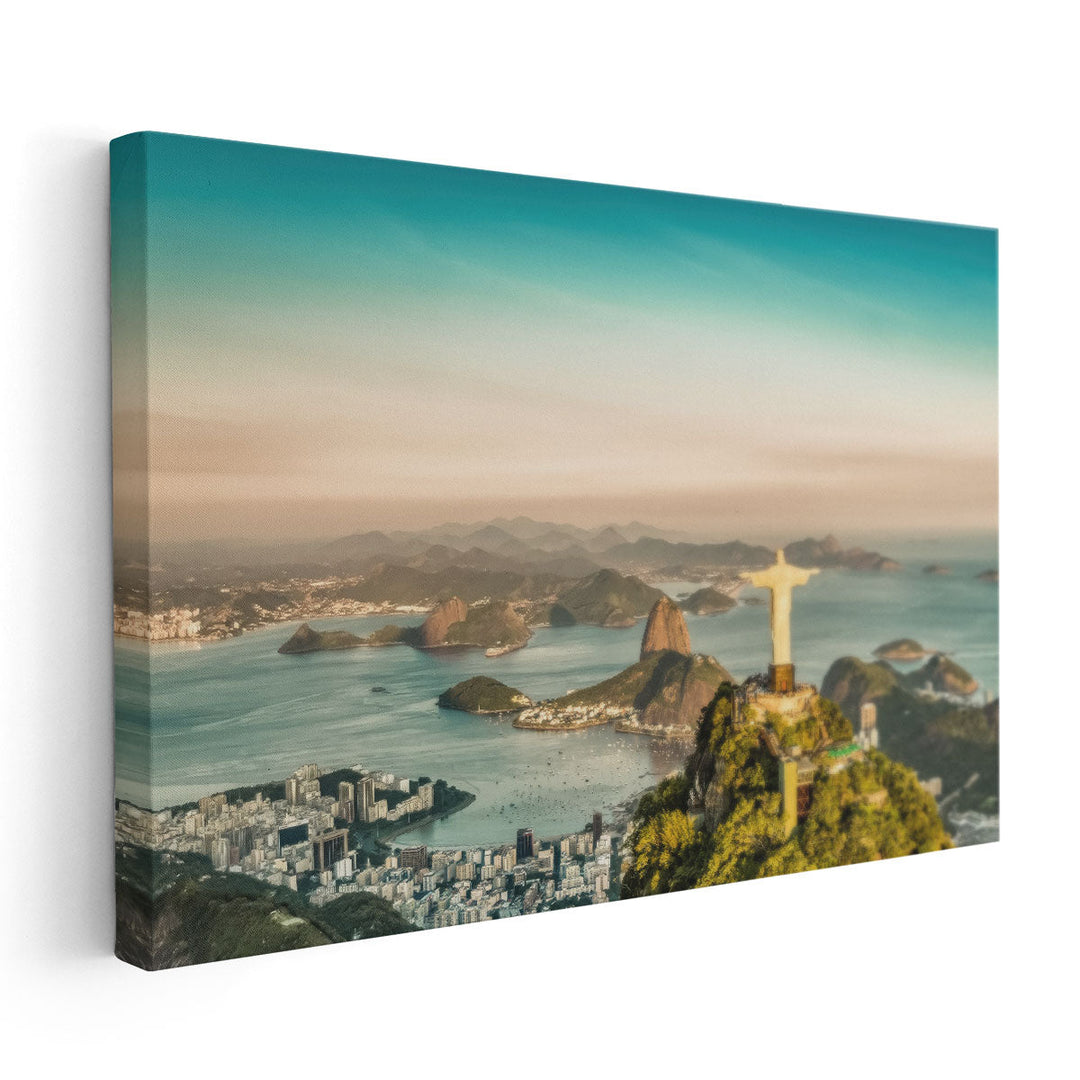 Rio De Janeiro, Brazil - A Bird's-Eye View - Canvas Print Wall Art