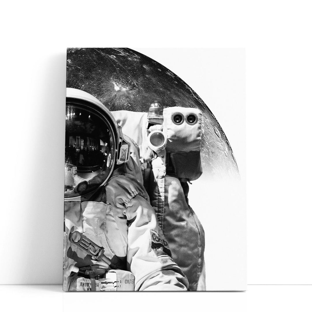 Modern Astronaut No. 1 Black and White - Canvas Print Wall Art