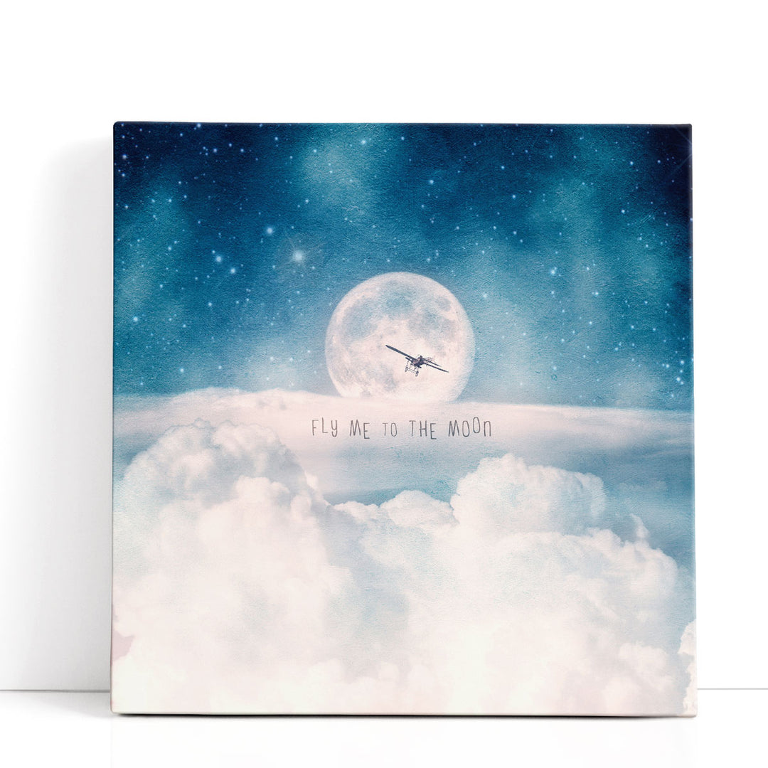 Moonrise Over the Clouds - Canvas Print Wall Art