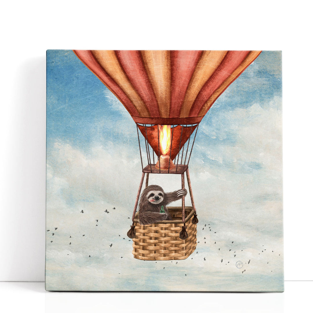 Sloth Around the World - Canvas Print Wall Art