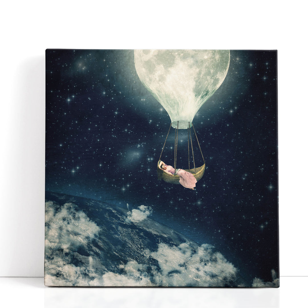 The Moon Carries Me Away - Canvas Print Wall Art