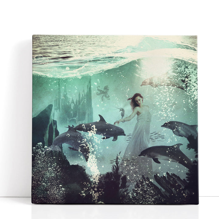 The Sea Unicorn Lady - Canvas Print Wall Art