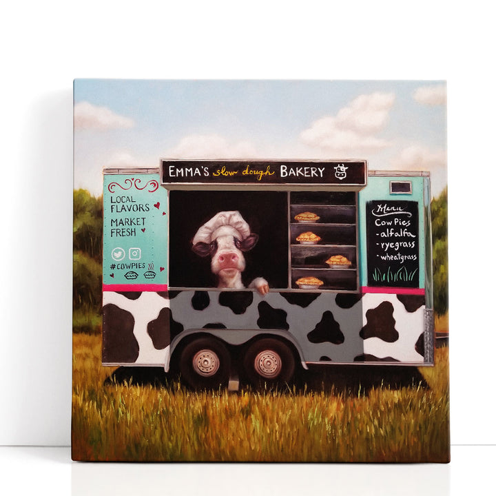 Funny Cow Canvas – whimsical cow illustration