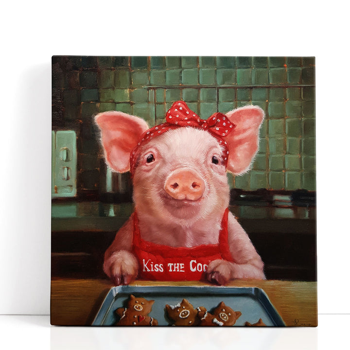 Gingerbread Pigs - Canvas Print Wall Art