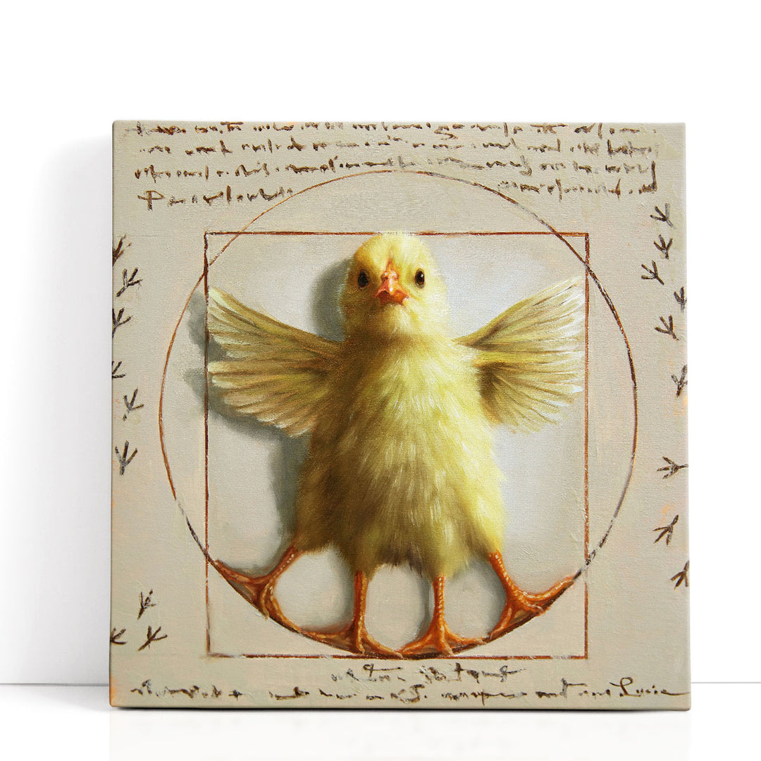 Vitruvian Chick - Canvas Print Wall Art