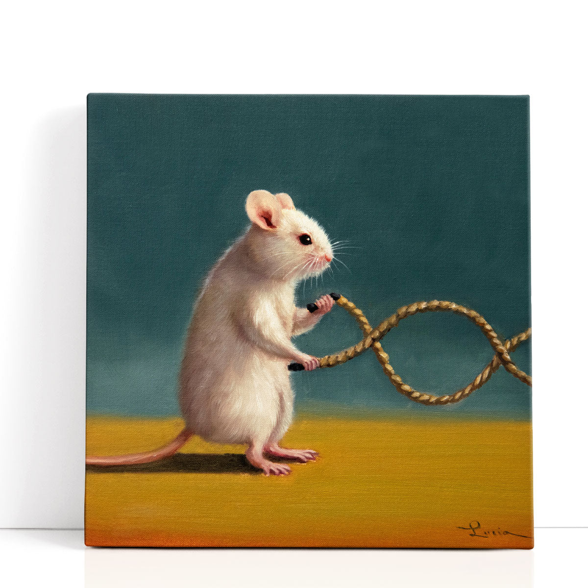 Gym Rat Battle Rope Giclee Print | Animal Humor Art | Lucia Heffernan ...