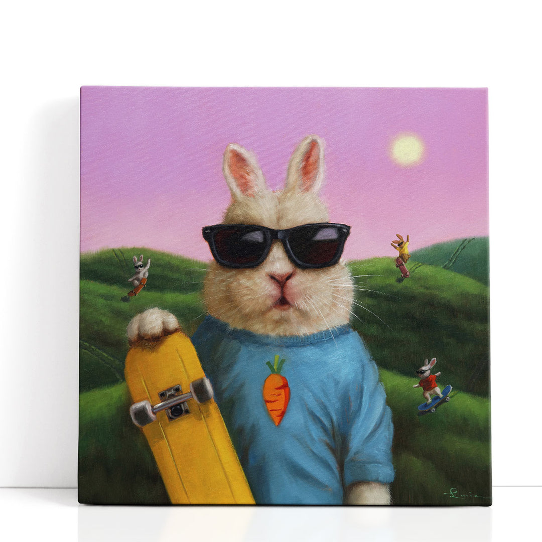 Skater Bunny - Canvas Print Wall Art