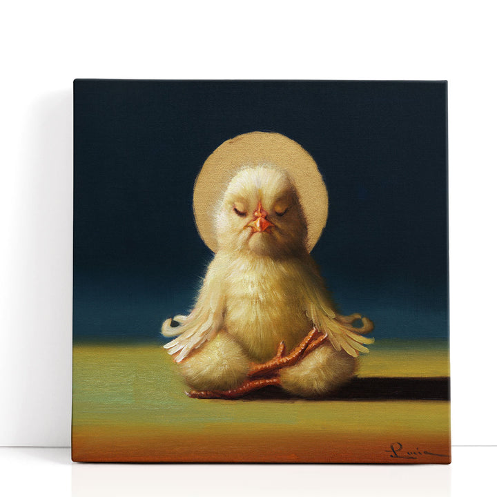 Yoga Chick Half Lotus - Canvas Print Wall Art