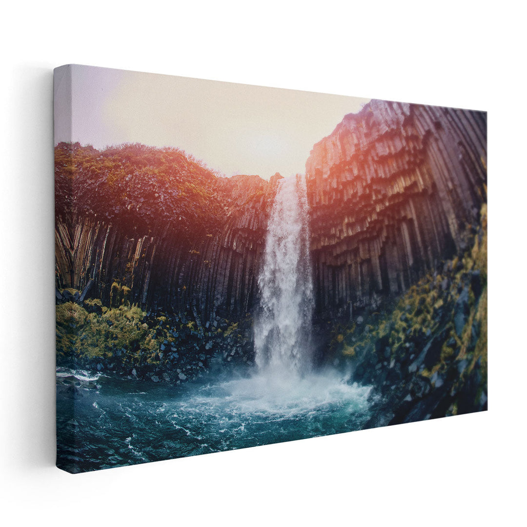 Svartifoss Black Fall, Iceland - Canvas Print Wall Art