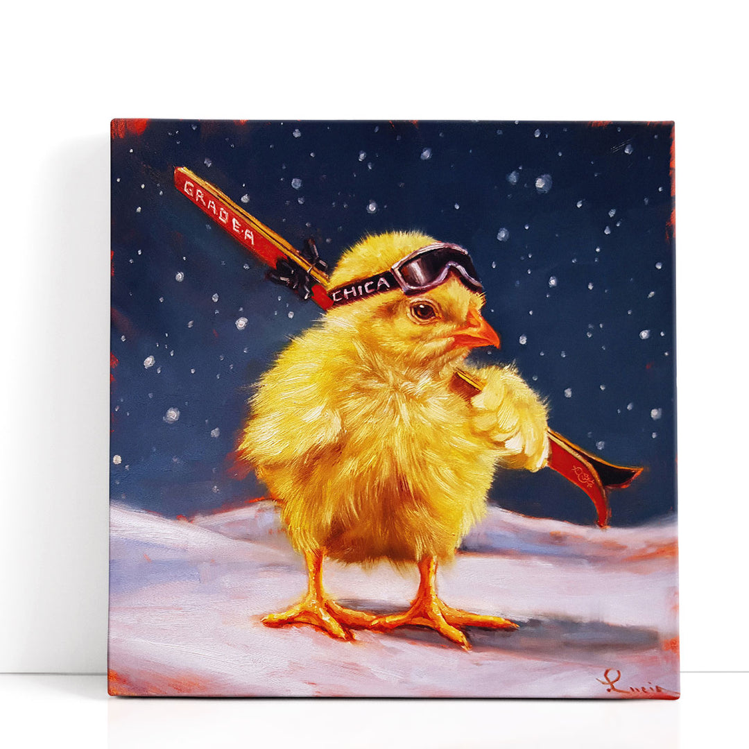 Chick With Sticks - Canvas Print Wall Art