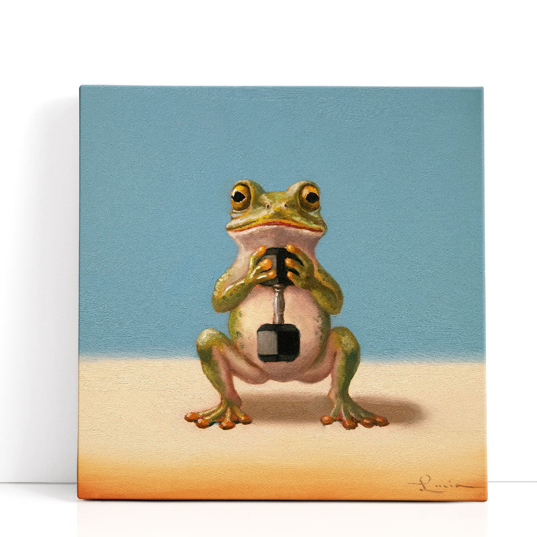 Gym Frog Goblet Squat - Canvas Print Wall Art