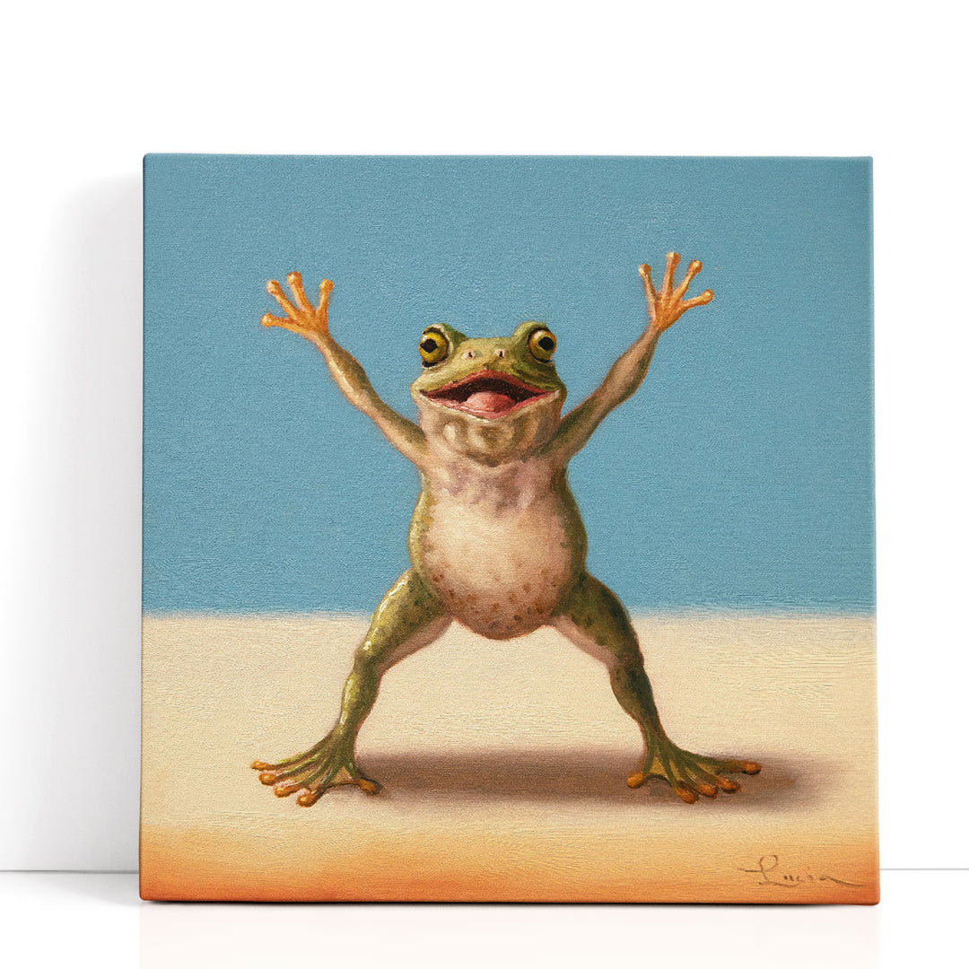 Gym Frog Jumping Jacks - Canvas Print Wall Art