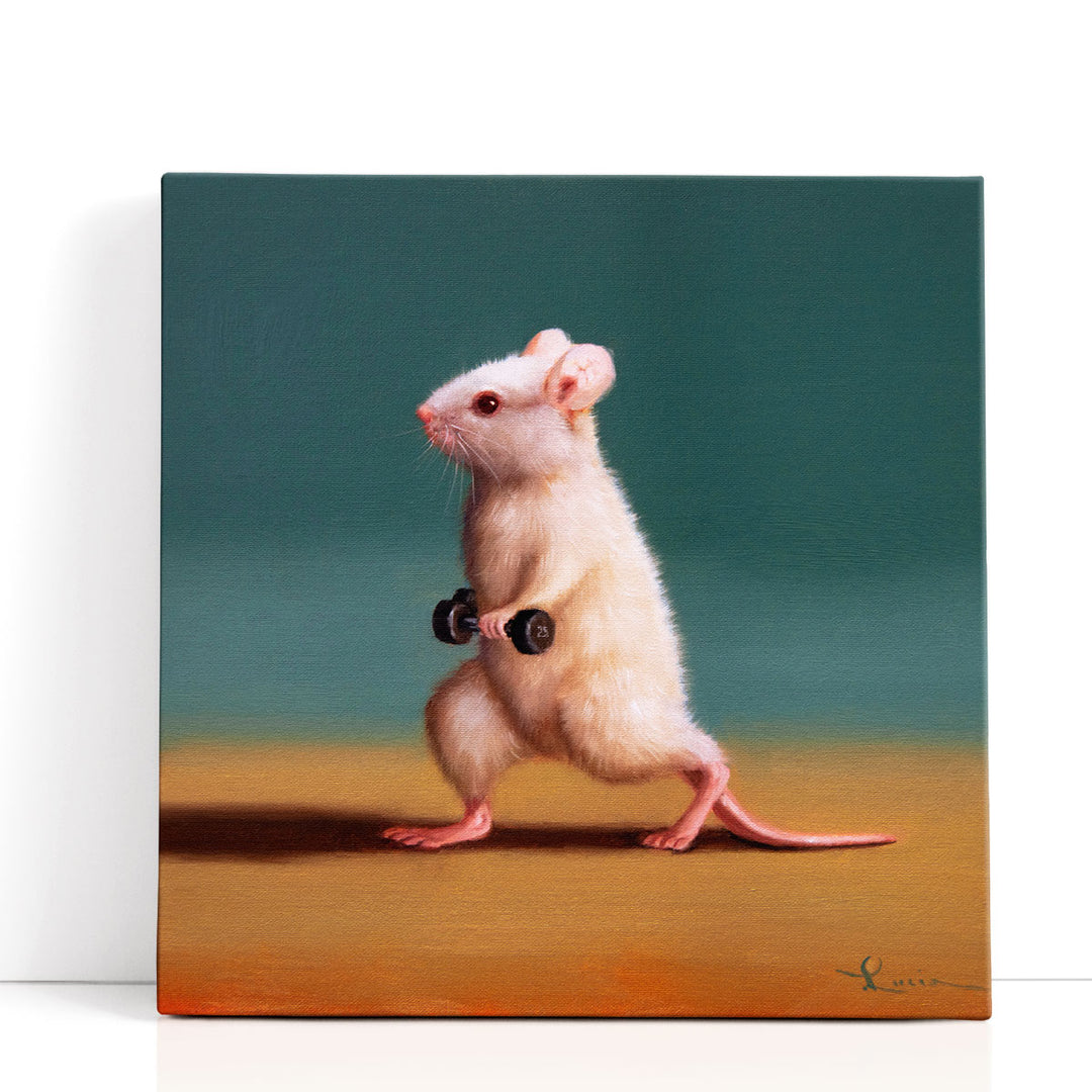 Gym Rat Dumbbell Lunge - Canvas Print Wall Art