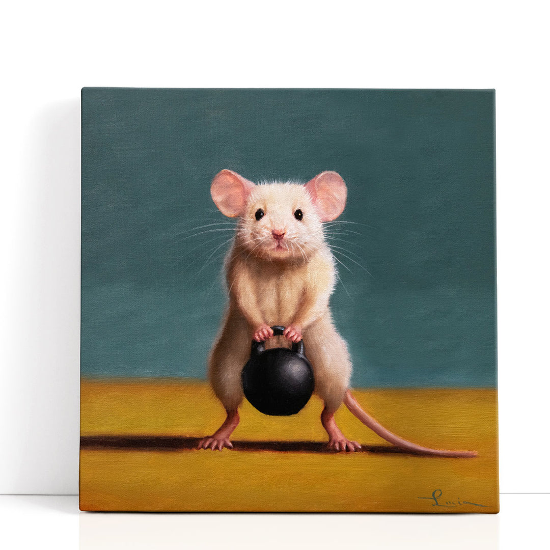 Gym Rat Kettleball Front Squat - Canvas Print Wall Art