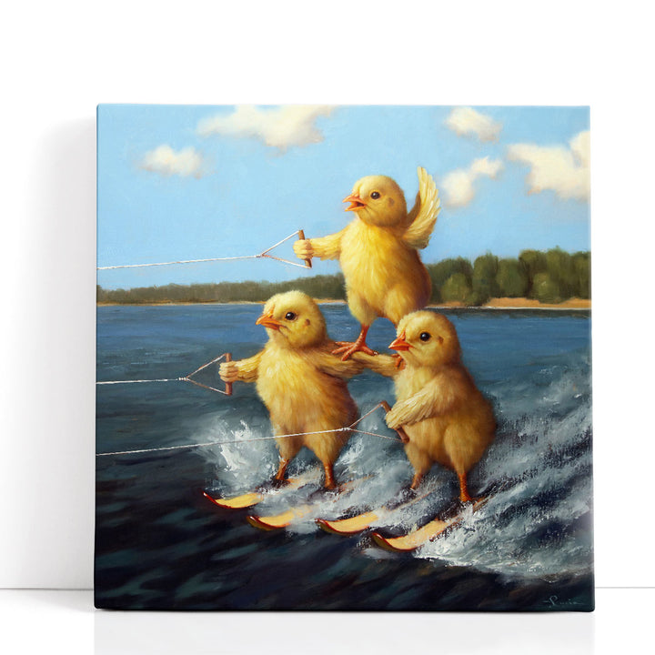 Water Ski Chicks - Canvas Print Wall Art