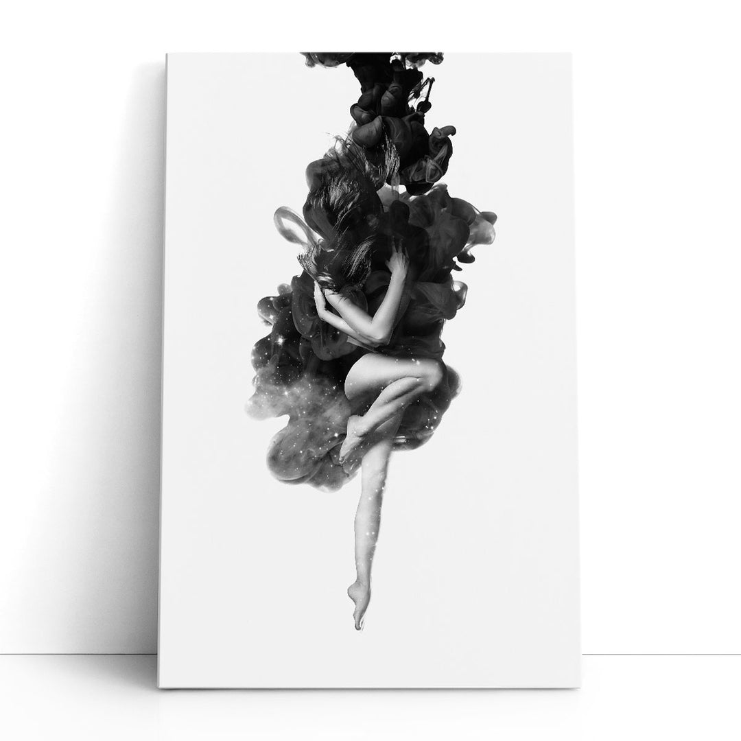 The Born of The Universe Black and White - Canvas Print Wall Art