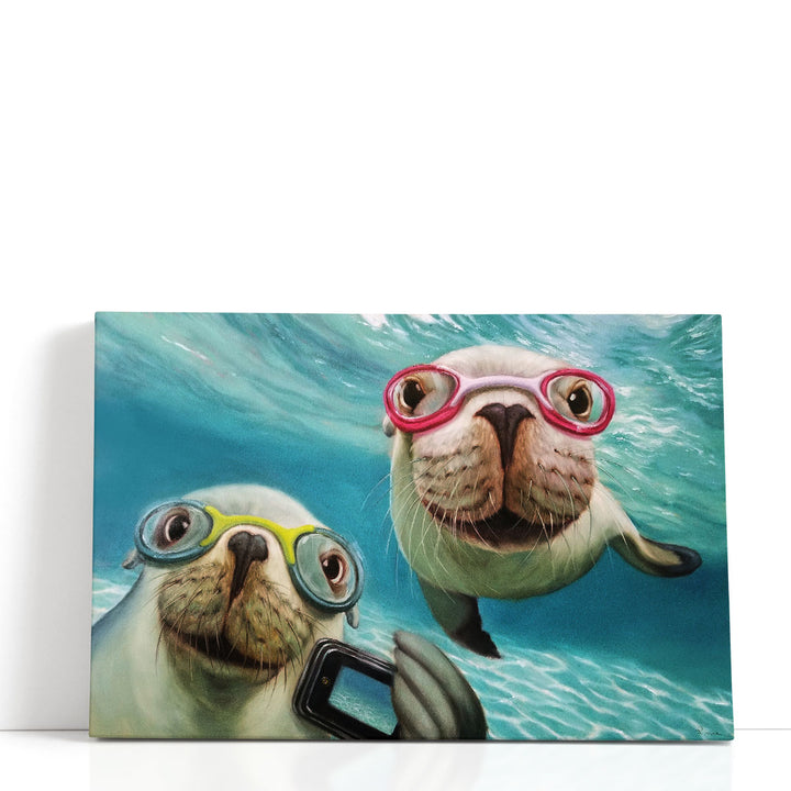 Underwater Selfie- Canvas Print Wall Art